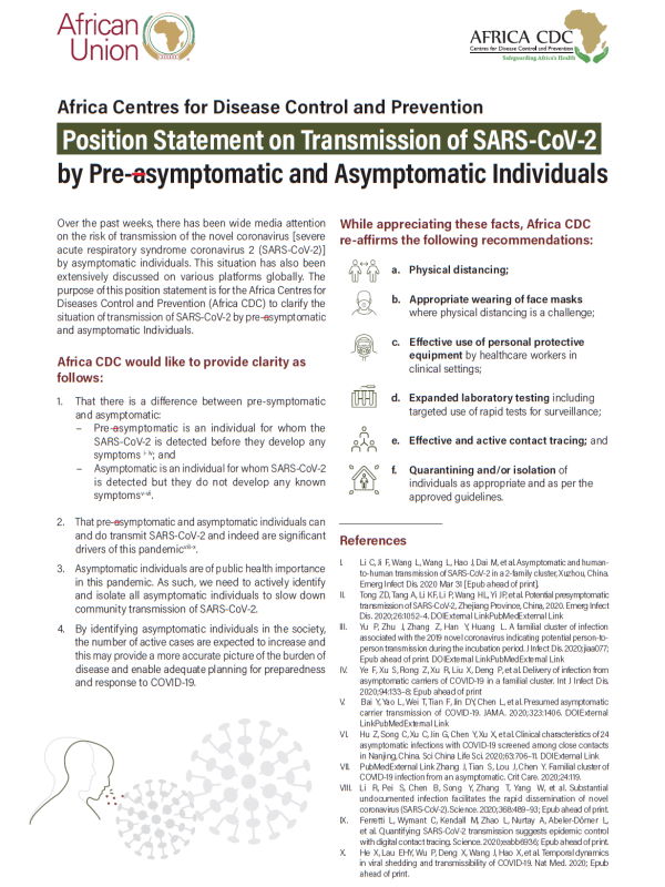 Position Statement Transmission SARS-CoV-2